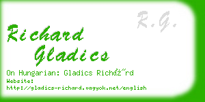 richard gladics business card